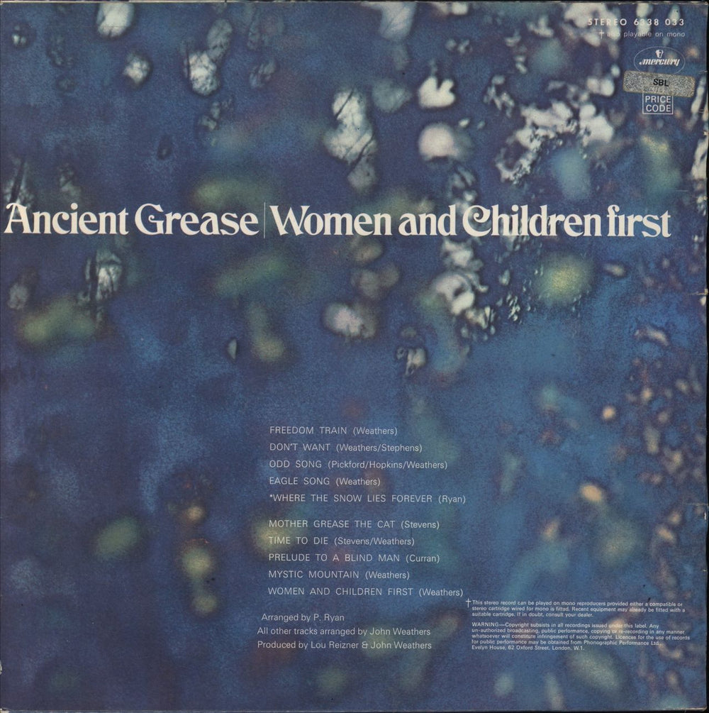 Ancient Grease Women And Children First - EX UK vinyl LP album (LP record)