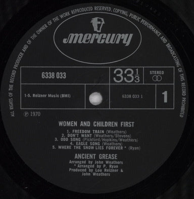 Ancient Grease Women And Children First - EX UK vinyl LP album (LP record) ANCLPWO835722