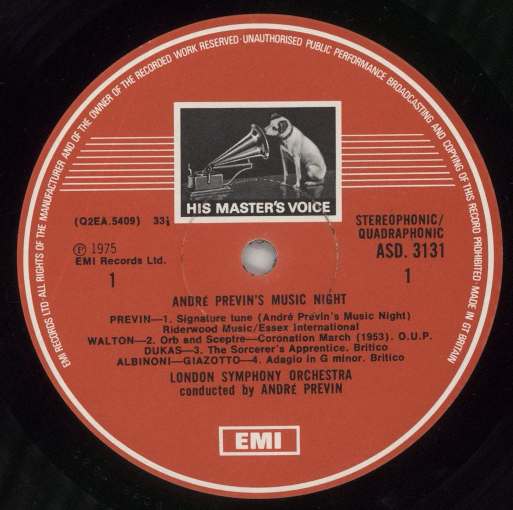 André Previn André Previn's Music Night 1 & 2 - Quad UK 2-LP vinyl record set (Double LP Album) AP12LAN861272