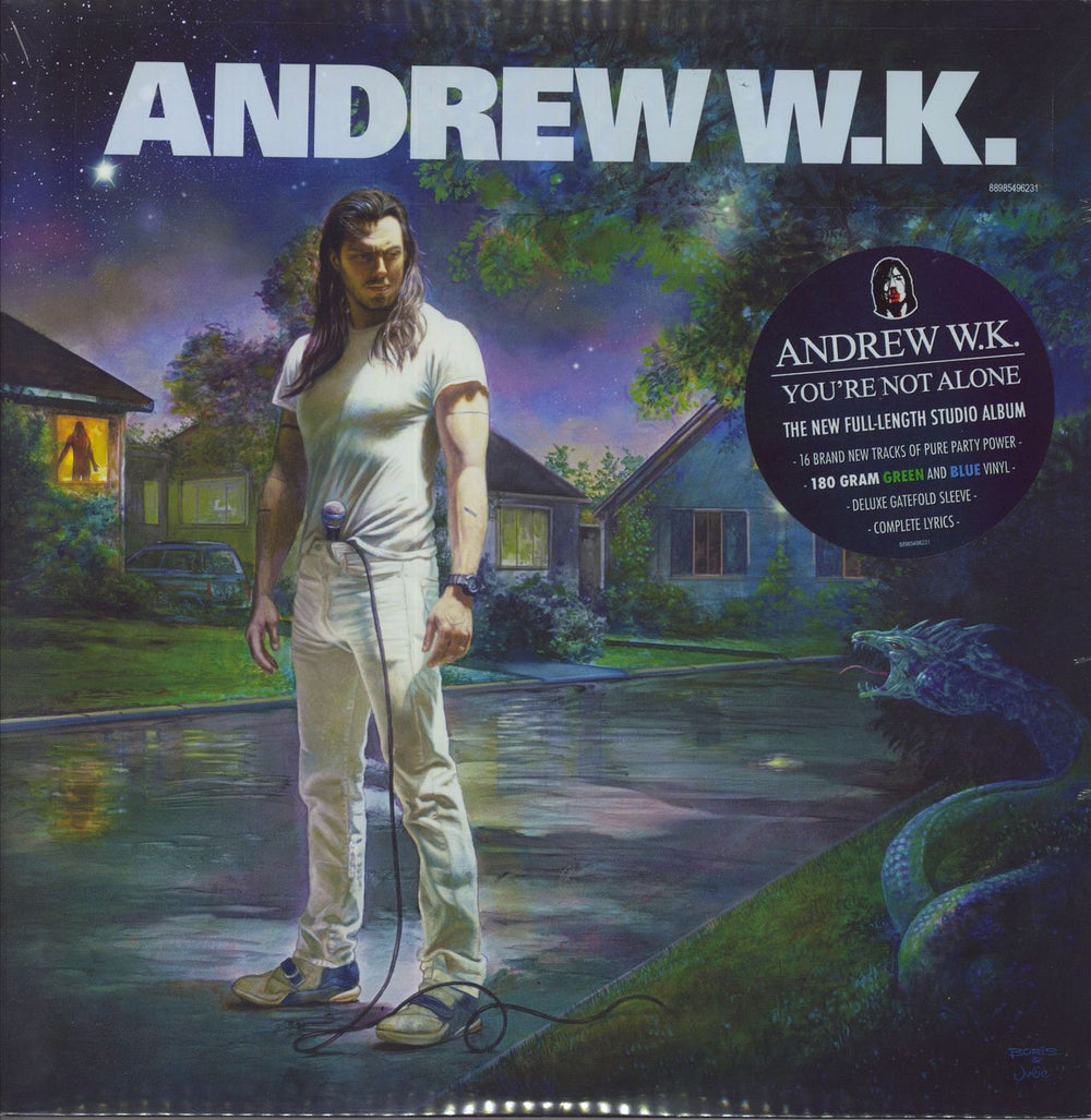 Andrew W.K. You're Not Alone - 180g - Green and Blue Vinyl - Sealed US 2-LP vinyl record set (Double LP Album) 88985496231