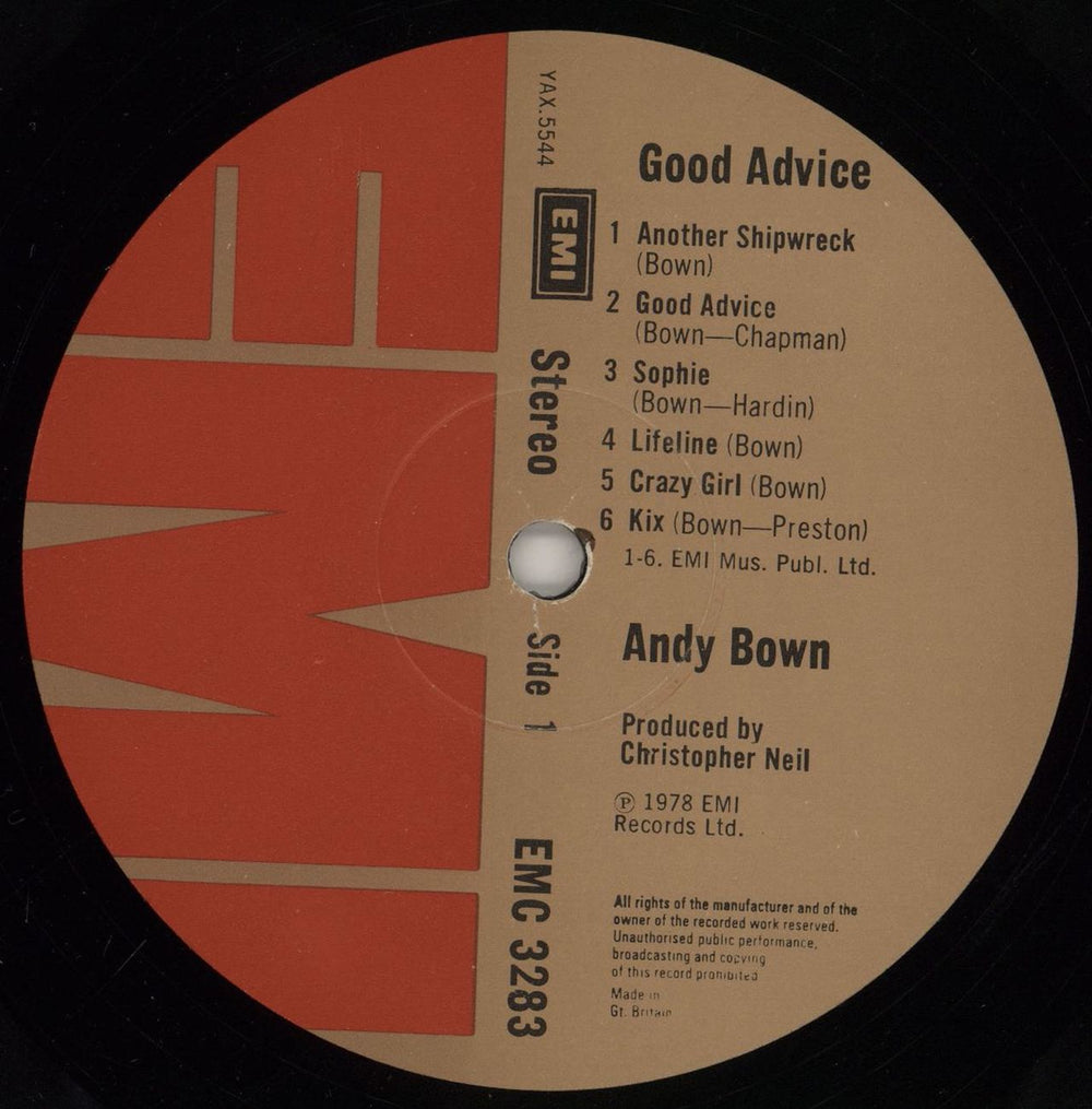 Andy Bown Good Advice UK vinyl LP album (LP record) AYBLPGO763343