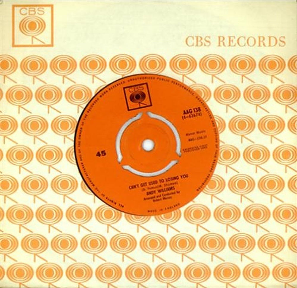 Andy Williams Can't Get Used To Losing You UK 7" vinyl single (7 inch record / 45) AAG138