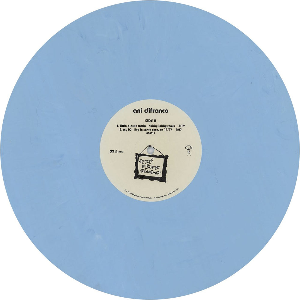 Ani Difranco Little Plastic Remixes - Blue Vinyl US 12" vinyl single (12 inch record / Maxi-single) IFR12LI750700