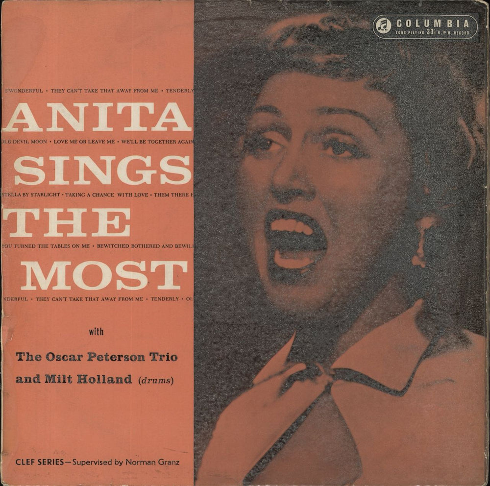 Anita O'Day Anita Sings The Most UK vinyl LP album (LP record) 33CX10125