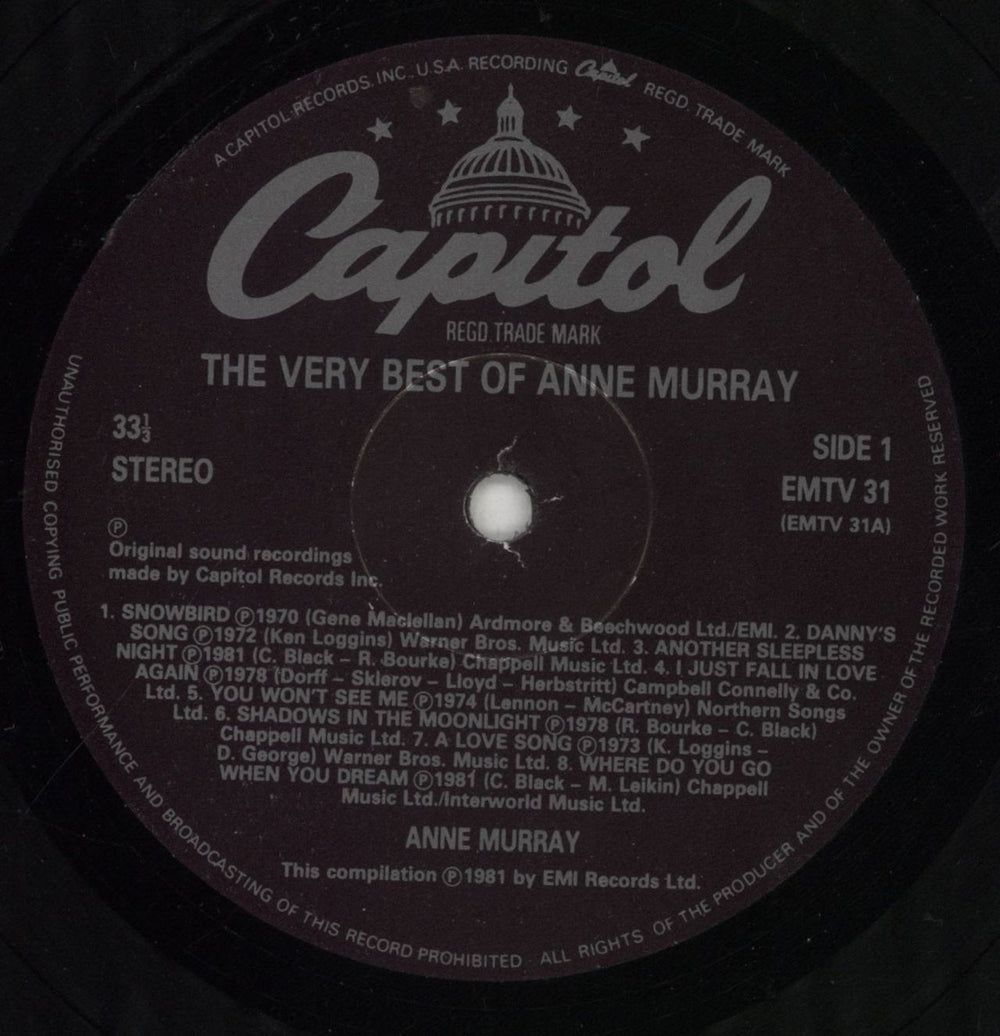 Anne Murray The Very Best Of Anne Murray UK vinyl LP album (LP record) AMYLPTH301601