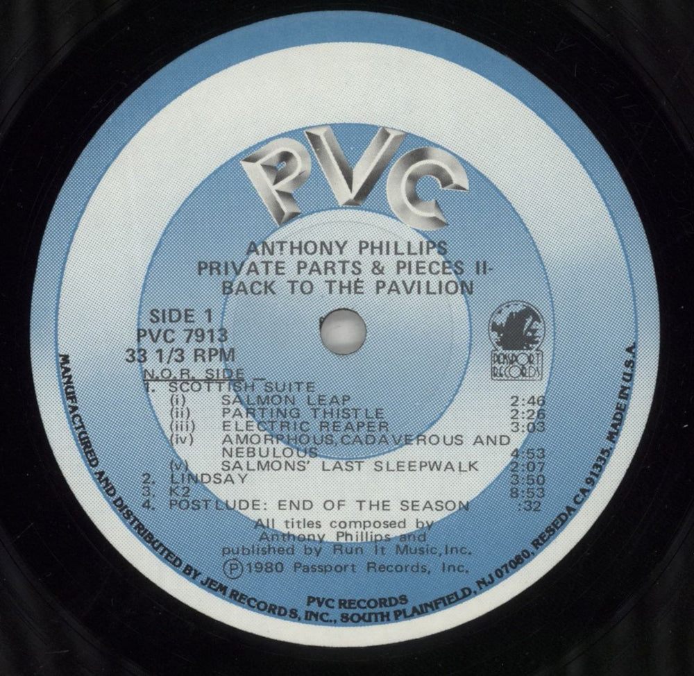 Anthony Phillips Private Parts & Pieces II - Back To The Pavilion US vinyl LP album (LP record) AYPLPPR868208
