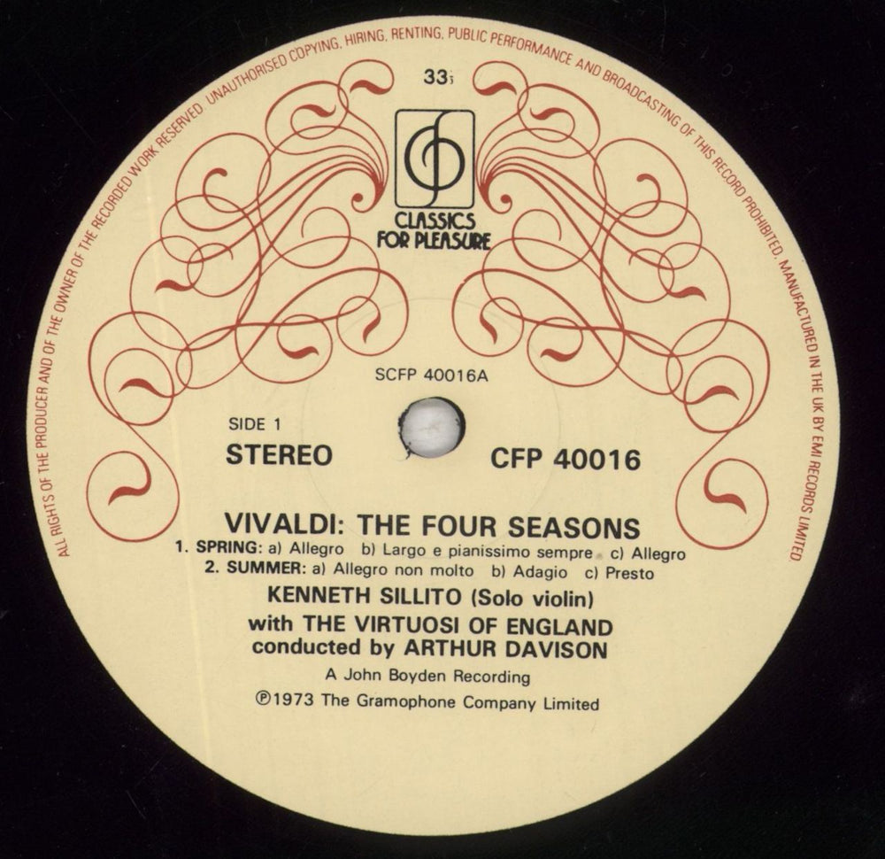 Antonio Vivaldi The Four Seasons UK vinyl LP album (LP record) VI2LPTH643786