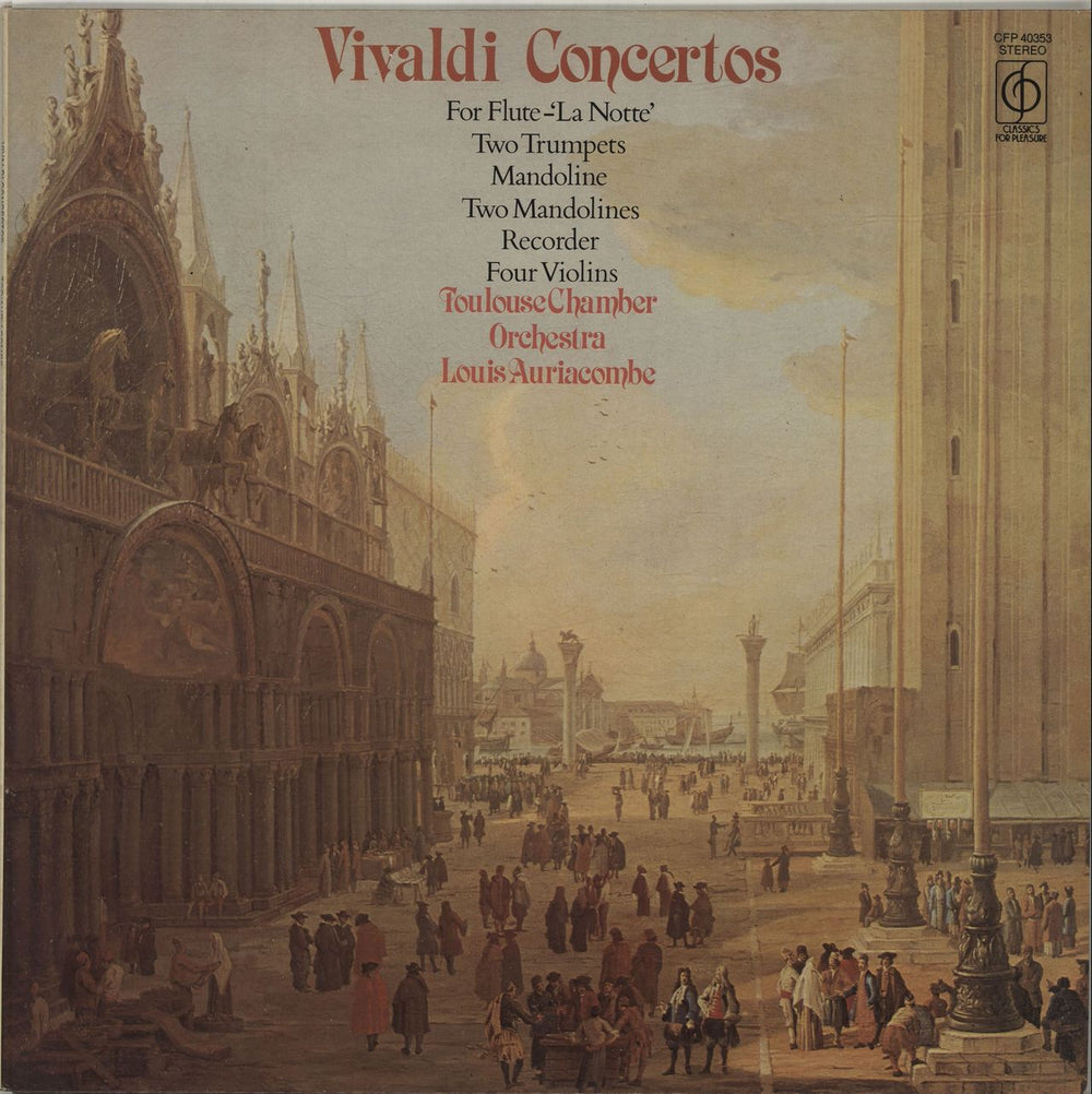 Antonio Vivaldi Vivaldi Concertos UK vinyl LP album (LP record) CFP40353