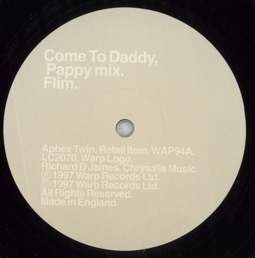 Aphex Twin Come To Daddy - 1st - stickered UK 12" vinyl single (12 inch record / Maxi-single) APH12CO787217