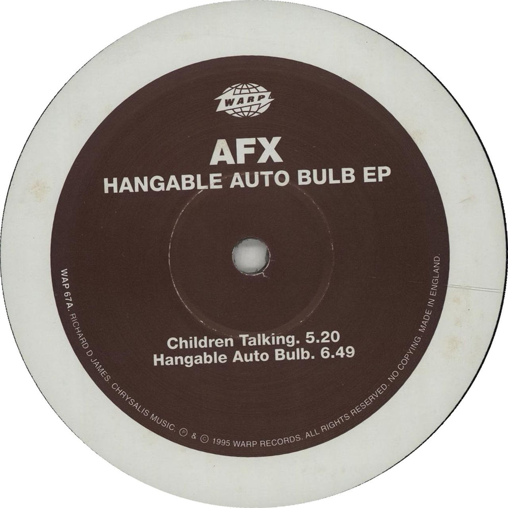 Aphex Twin Hangable Auto Bulb EP UK 12" vinyl single (12 inch record / Maxi-single) WAP67