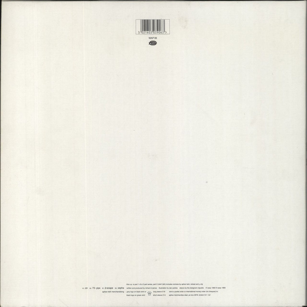 Aphex Twin On - Part 1 UK 12" vinyl single (12 inch record / Maxi-single) 5021603039063