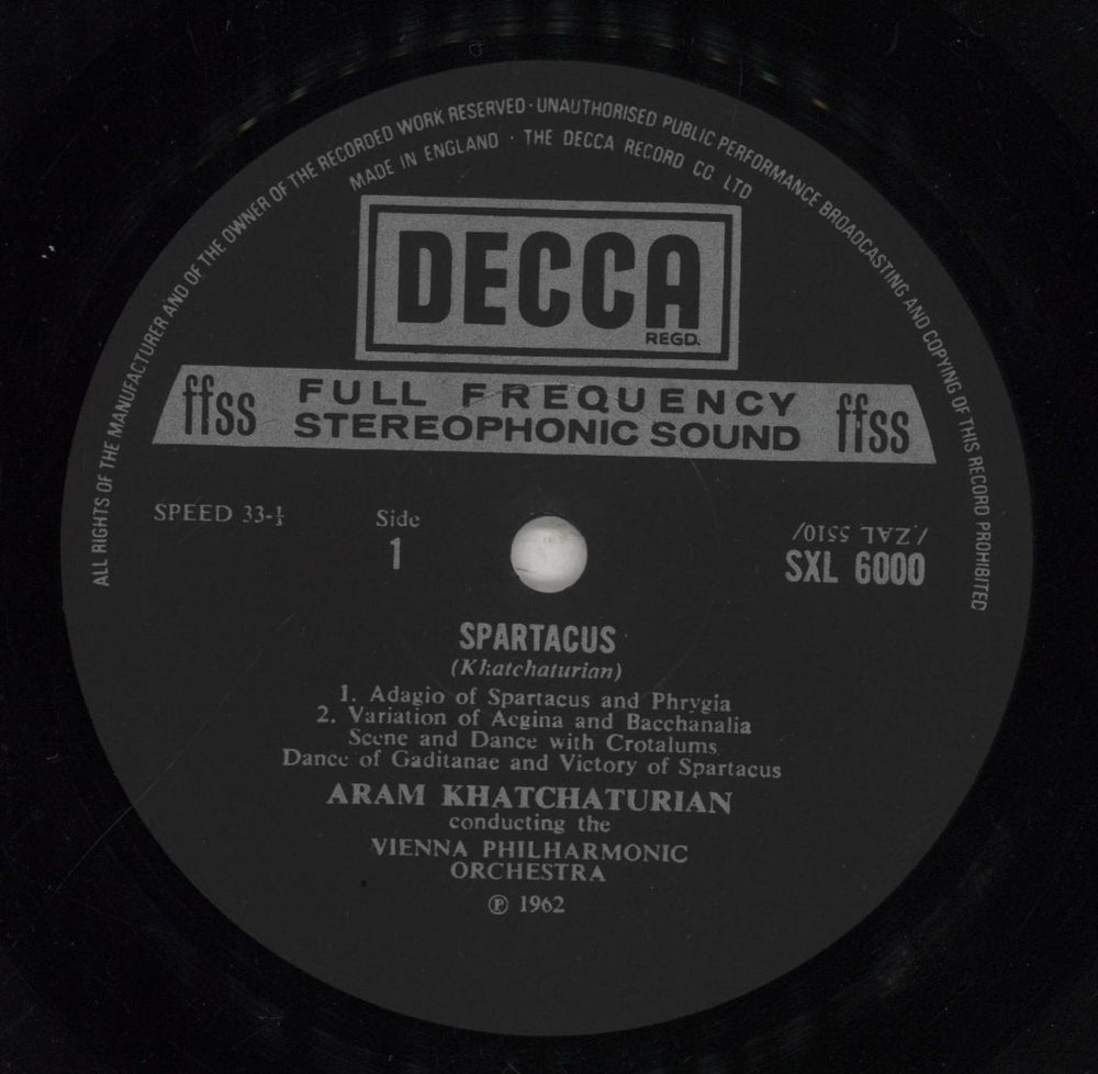 Aram Khachaturian Spartacus - 2nd UK vinyl LP album (LP record) KF6LPSP483273