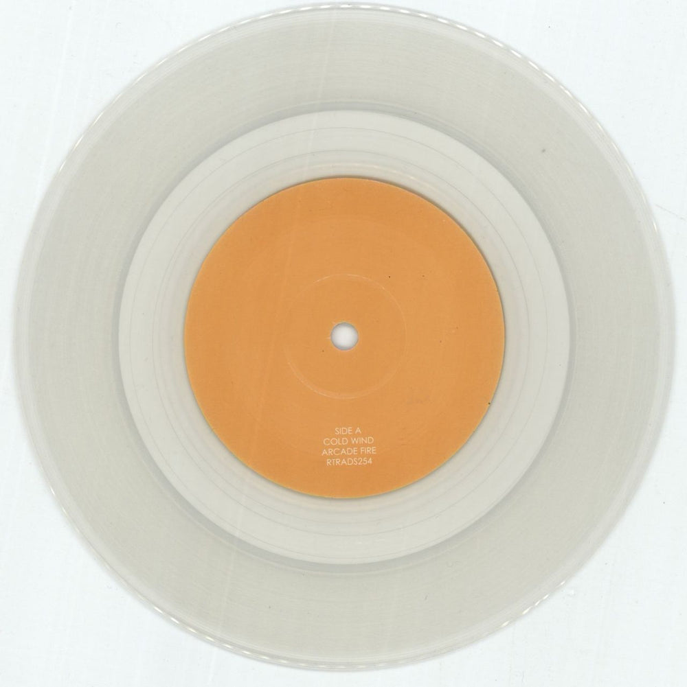Arcade Fire Cold Wind - Clear Vinyl UK 7" vinyl single (7 inch record / 45) ACF07CO332441