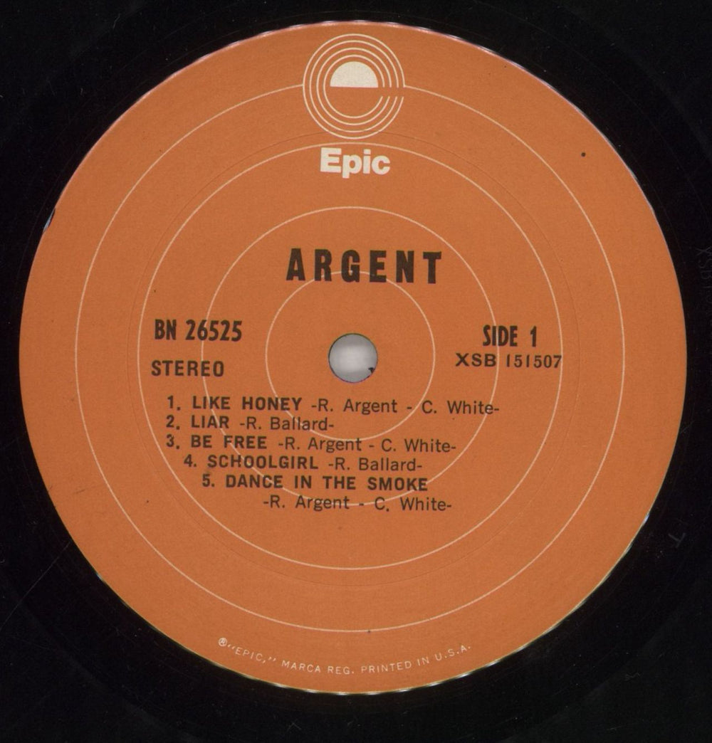 Argent Argent US vinyl LP album (LP record) RGELPAR859828