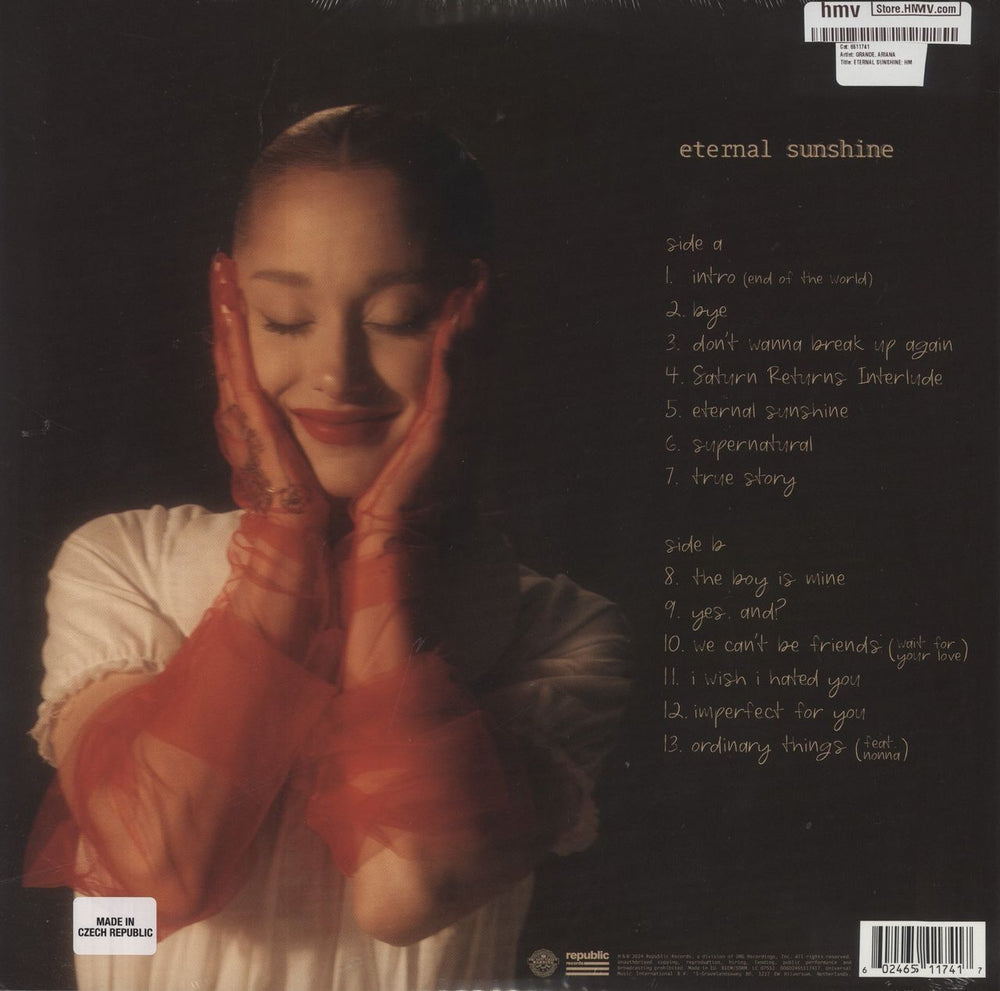 Ariana Grande Eternal Sunshine - Ruby Red Vinyl - Sealed UK vinyl LP album (LP record) 602465117417