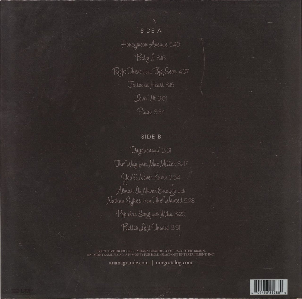 Ariana Grande Yours Truly UK picture disc LP (vinyl picture disc album) 602458252880