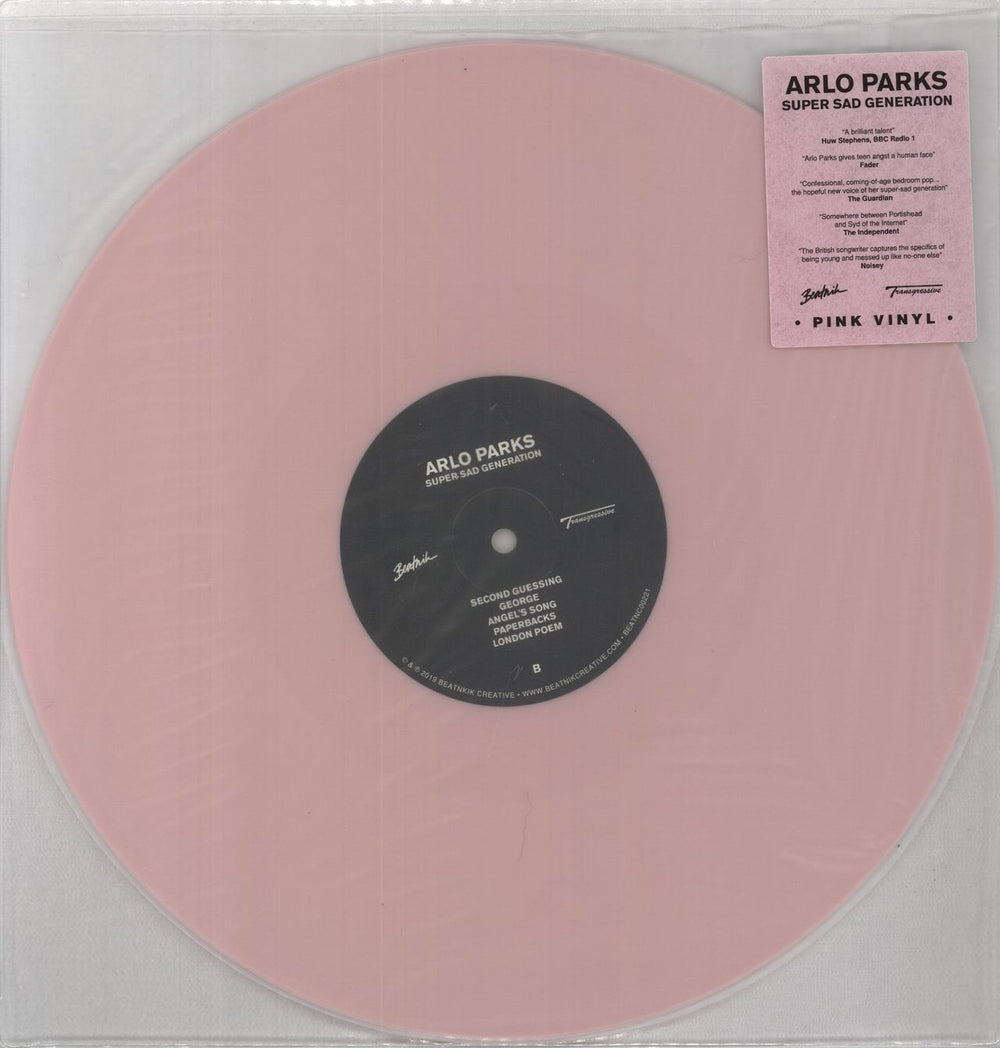 Arlo Parks Super Sad Generation - Pink Vinyl UK vinyl LP album (LP record) BEATNC00221