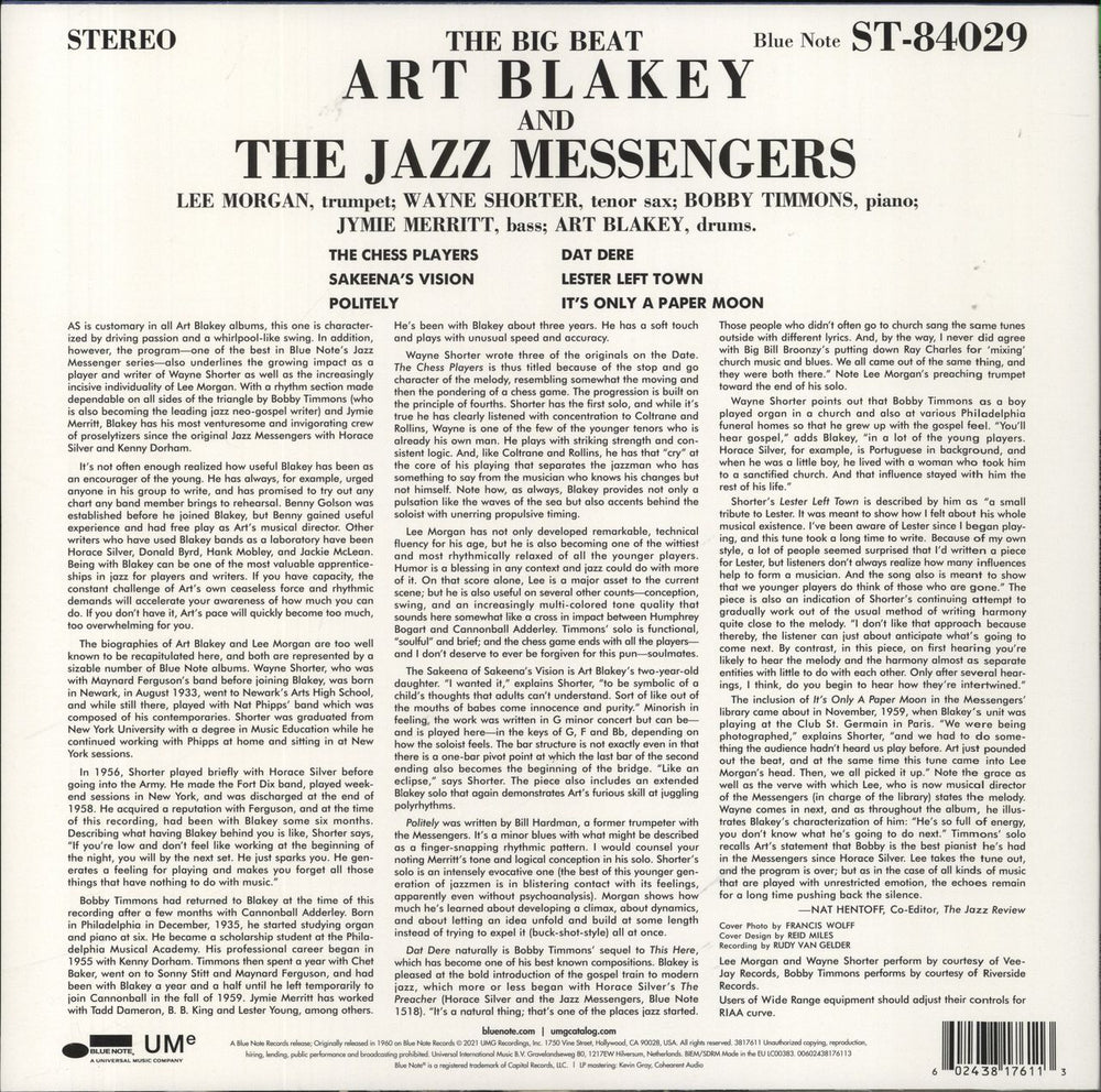 Art Blakey & The Jazz Messengers The Big Beat - 180gm US 2-LP vinyl record set (Double LP Album)