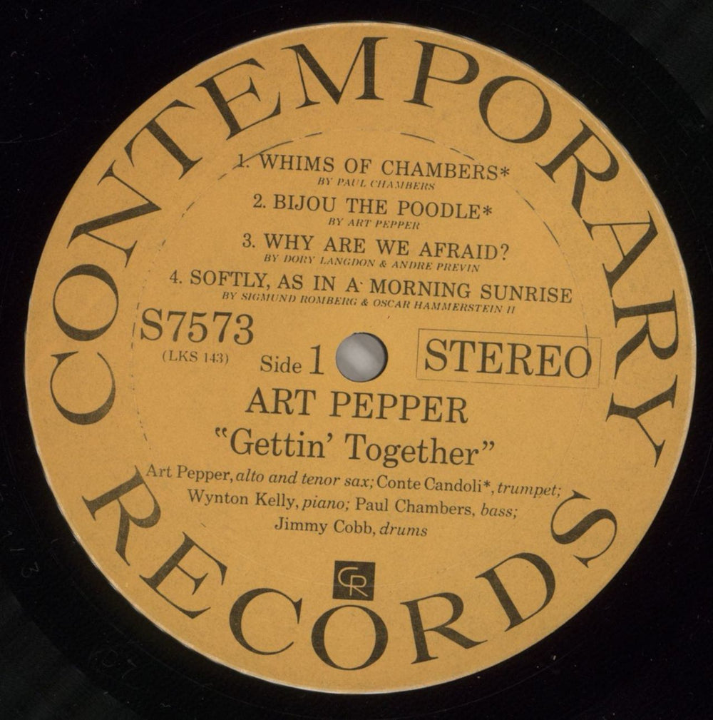 Art Pepper Gettin' Together US vinyl LP album (LP record) A/PLPGE875560
