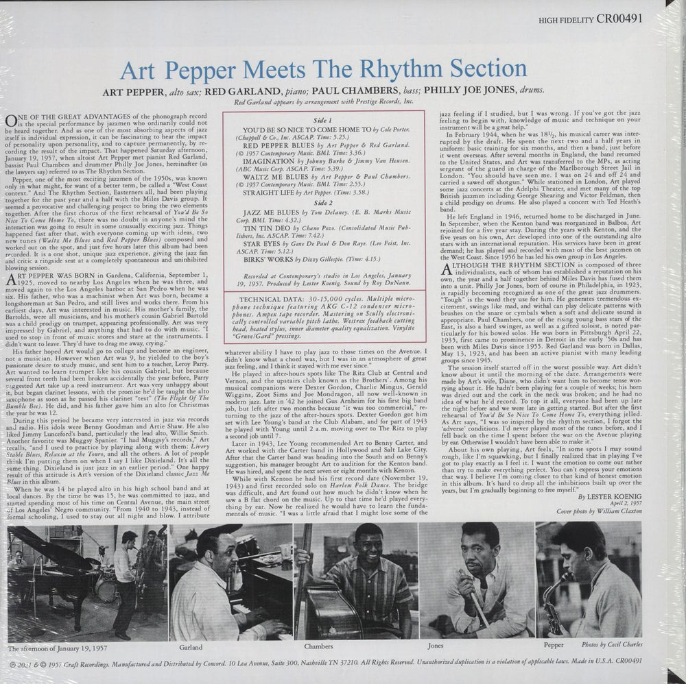 Art Pepper Meets The Rhythm Section - Mono Edition - RSD 2022 - Sealed US vinyl LP album (LP record) A/PLPME788844