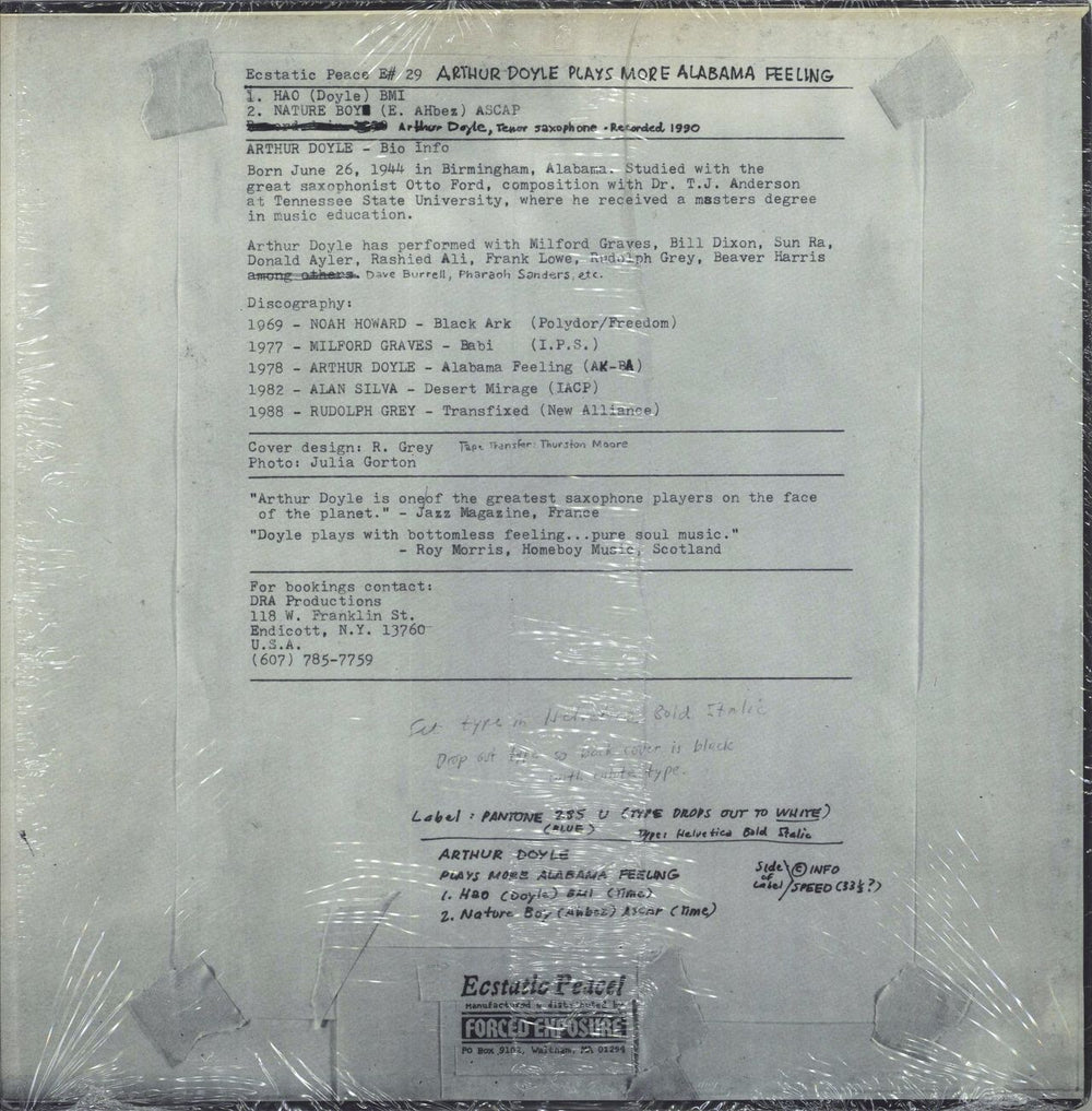 Arthur Doyle Plays More Alabama Feeling - shrink US vinyl LP album (LP record)