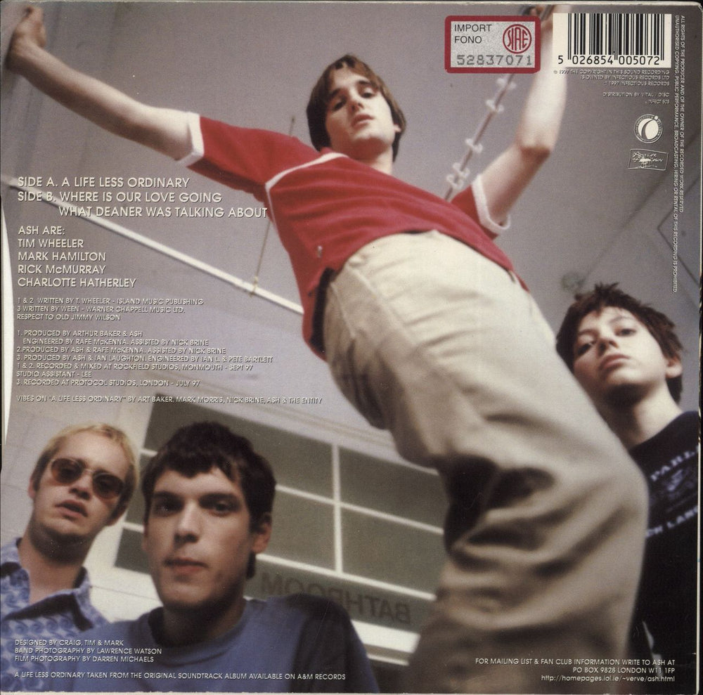 Ash A Life Less Ordinary - Blue Vinyl UK 7" vinyl single (7 inch record / 45) 5026854005072