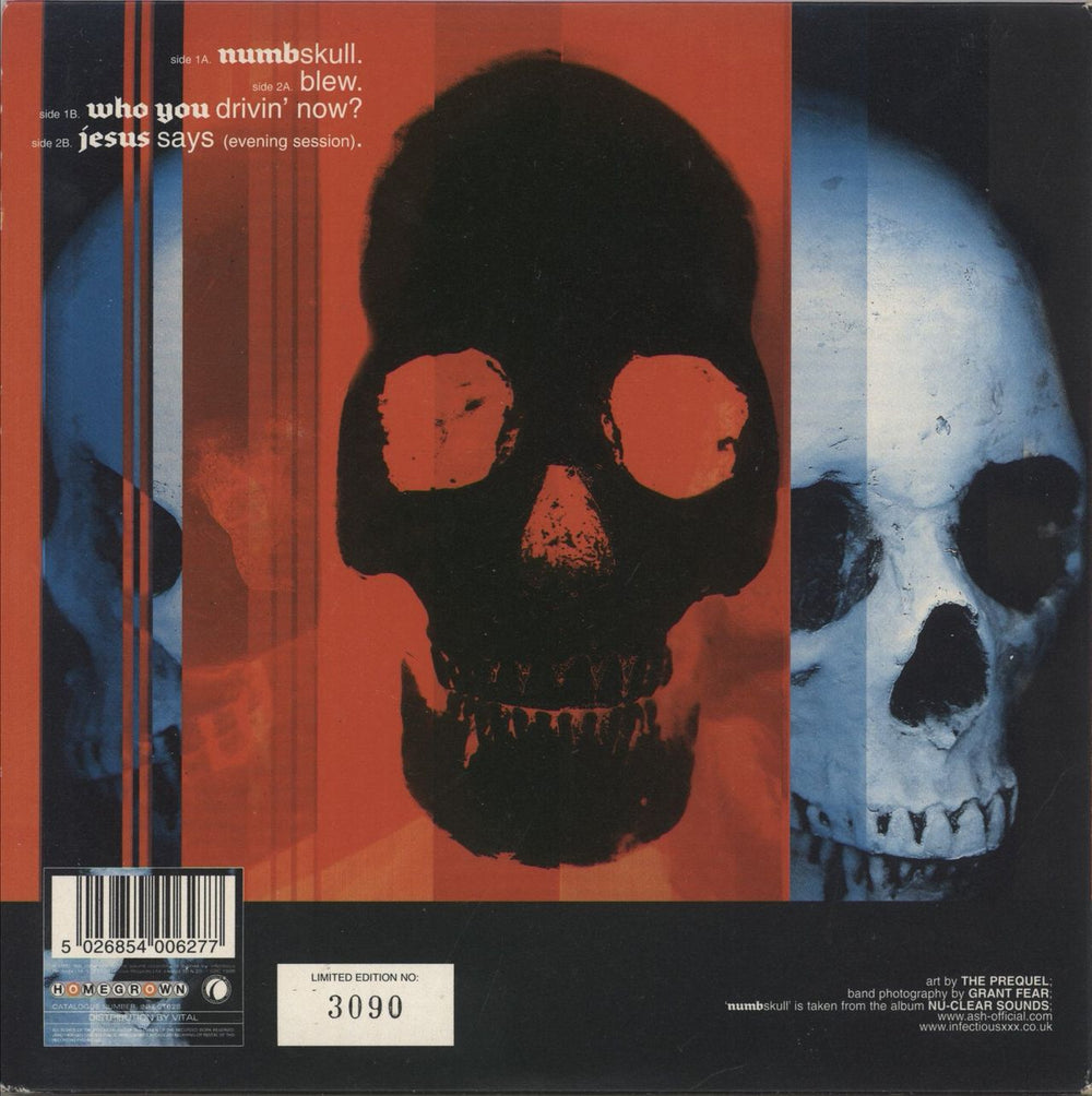 Ash Numbskull - Red Vinyl UK 7" vinyl single (7 inch record / 45) 5026854006277