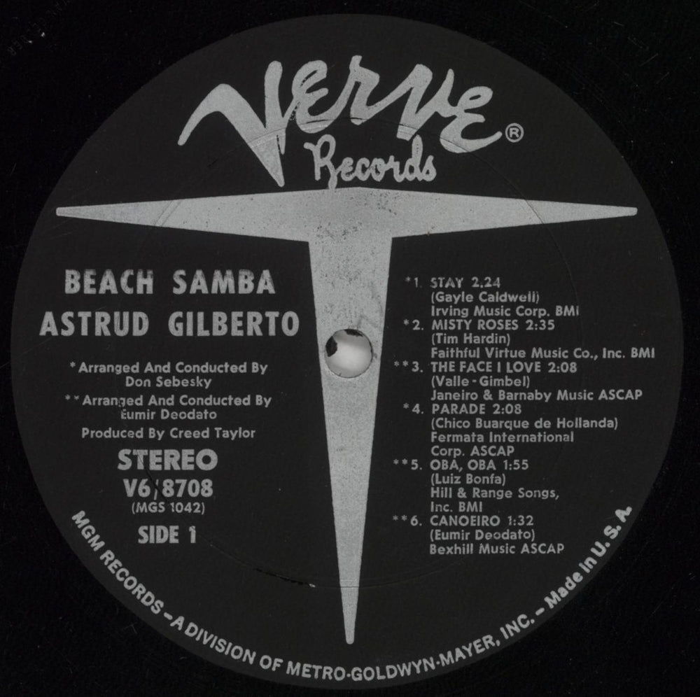Astrud Gilberto Beach Samba US vinyl LP album (LP record) AGBLPBE860557