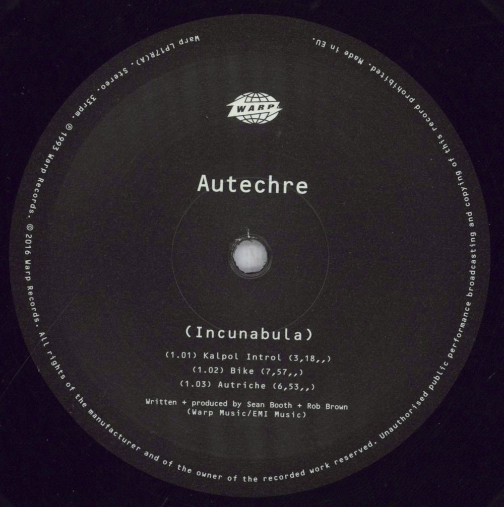 Autechre Incunabula UK 2-LP vinyl record set (Double LP Album) ACH2LIN847843