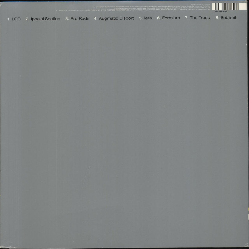 Autechre Untilted UK 2-LP vinyl record set (Double LP Album) 801061018016