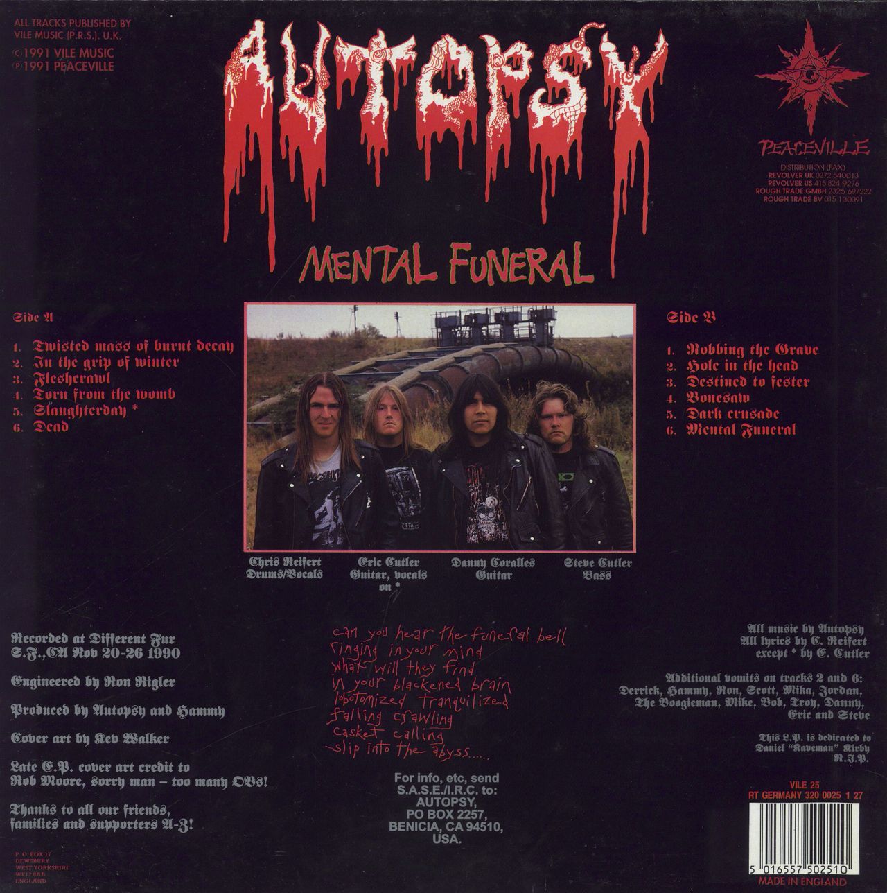 Autopsy Mental Funeral UK Vinyl LP — RareVinyl.com