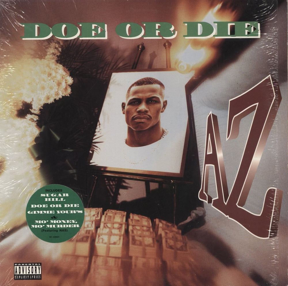 AZ Doe Or Die - stickered shrink US vinyl LP album (LP record) E1-32631