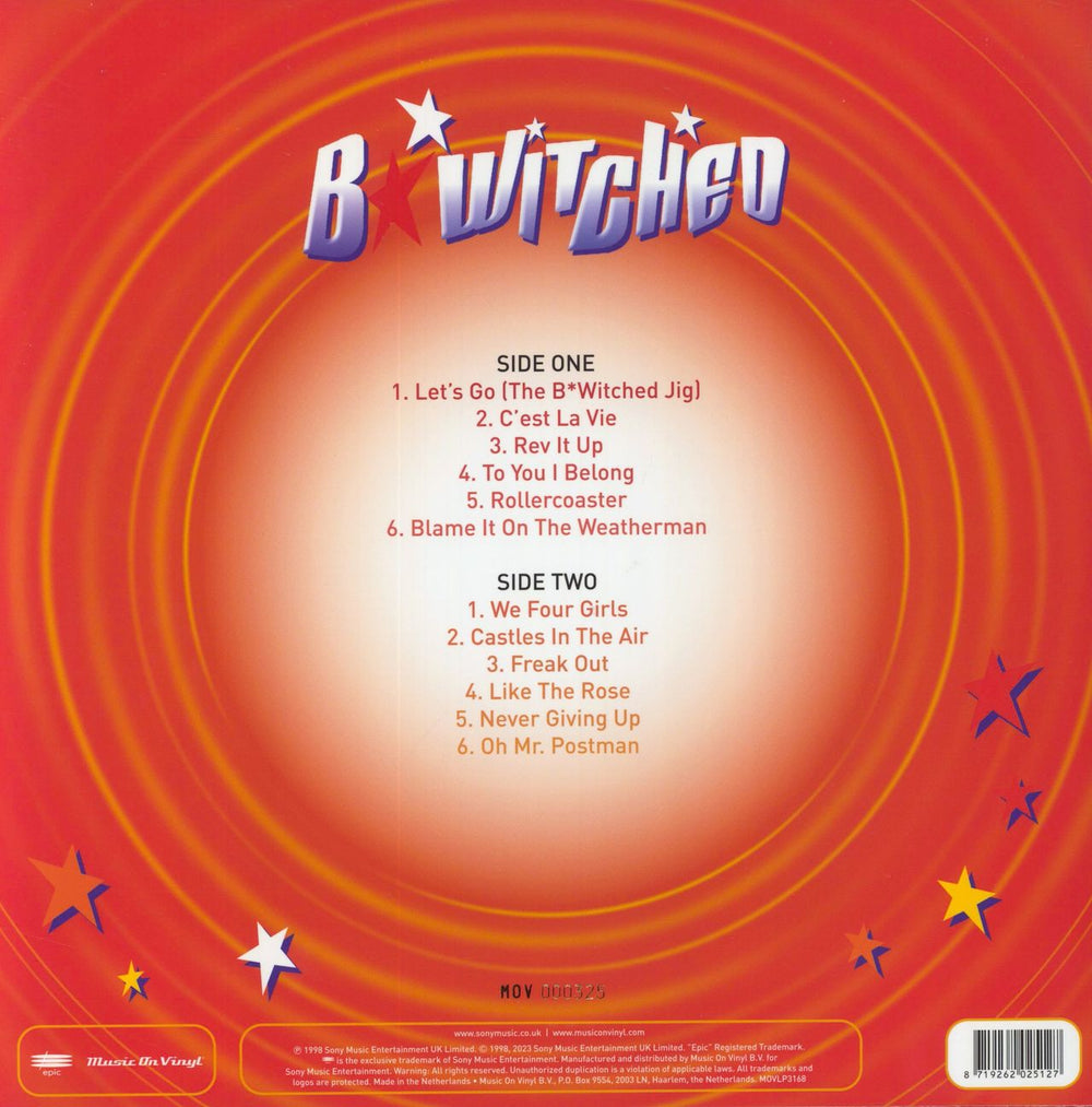 B*Witched B*Witched - 180gm Orange Vinyl UK vinyl LP album (LP record)