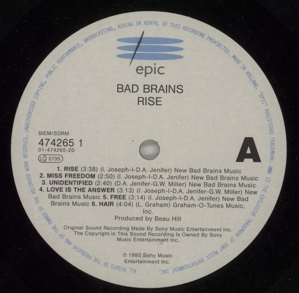 Bad Brains Rise Dutch vinyl LP album (LP record) BN8LPRI773193