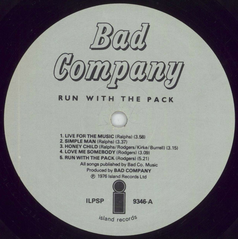 Bad Company Run With The Pack - EX UK vinyl LP album (LP record) BCOLPRU333319