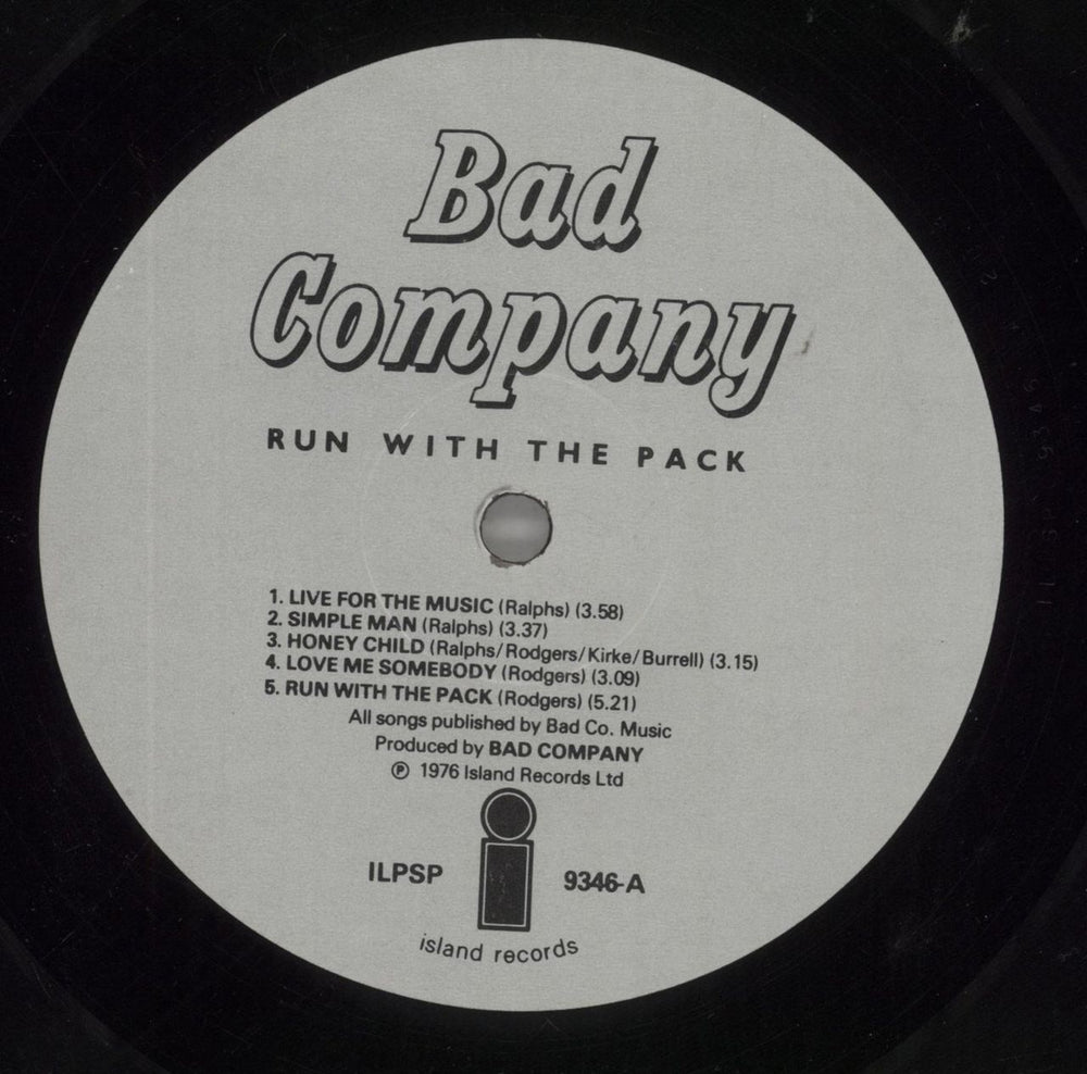 Bad Company Run With The Pack UK vinyl LP album (LP record) BCOLPRU238705