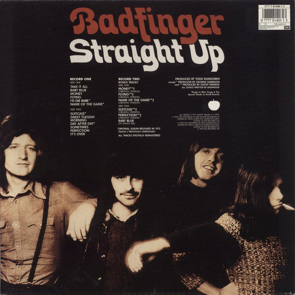 Badfinger Straight Up + Bonus Record UK 2-LP vinyl record set (Double LP Album) 077778140313