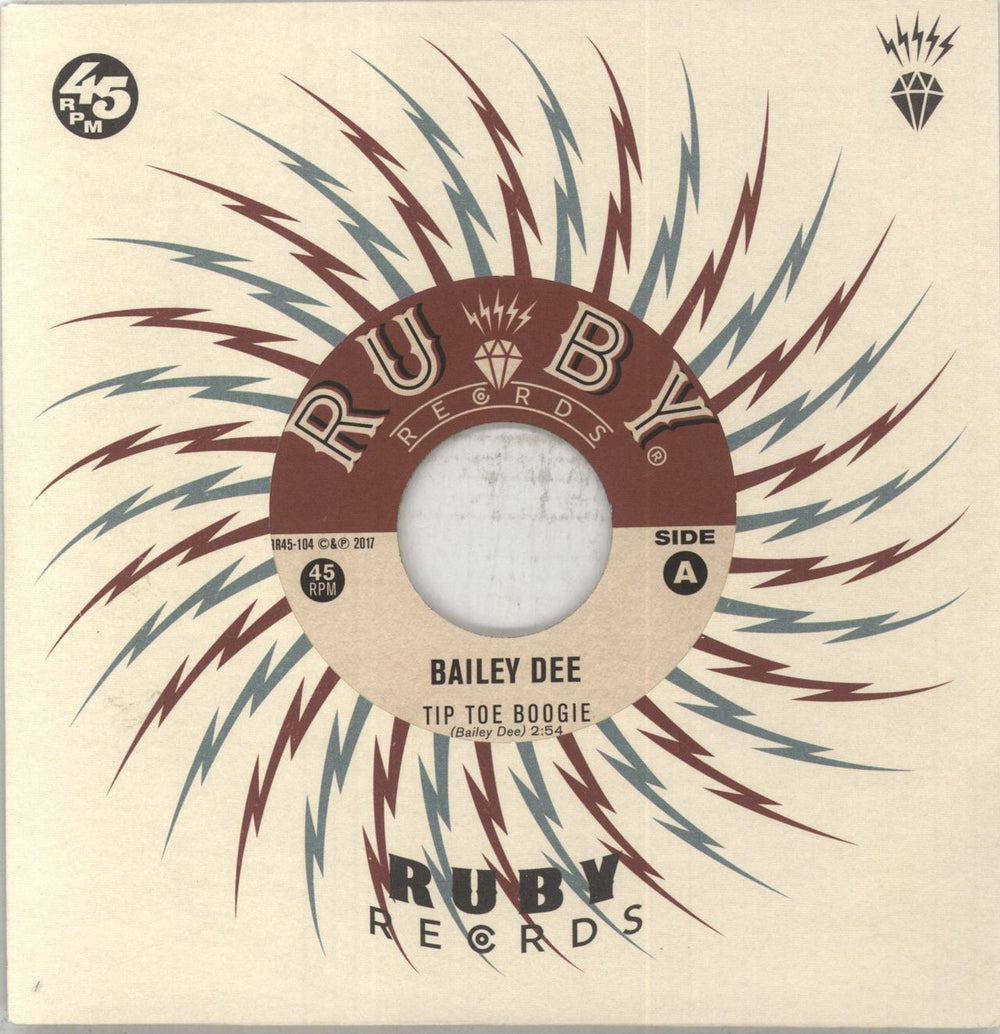 Bailey Dee Tip Toe Boogie US 7" vinyl single (7 inch record / 45) RR45-104