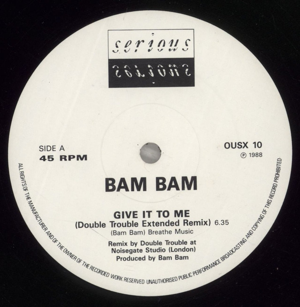 Bam Bam Give It To Me (Remix) UK 12" vinyl single (12 inch record / Maxi-single) IH912GI879186