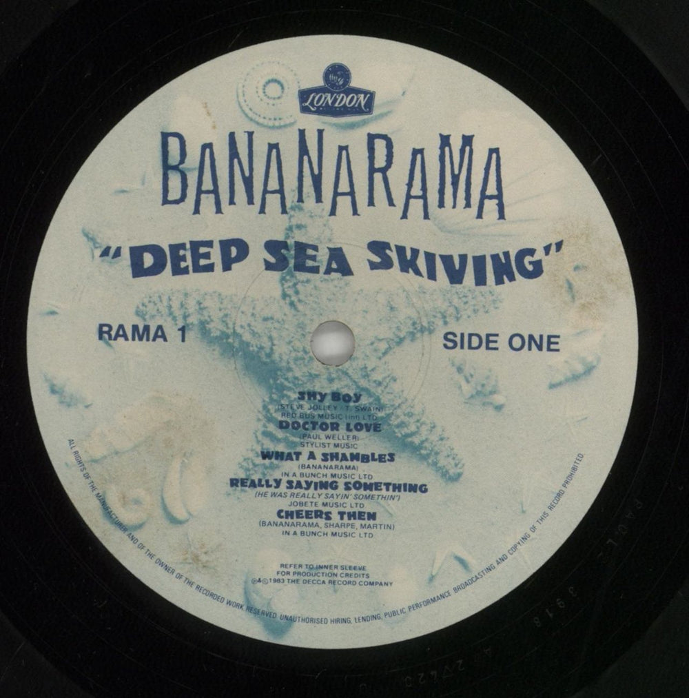 Bananarama Deep Sea Skiving - Stickered Sleeve + Merch insert UK vinyl LP album (LP record) BANLPDE711364