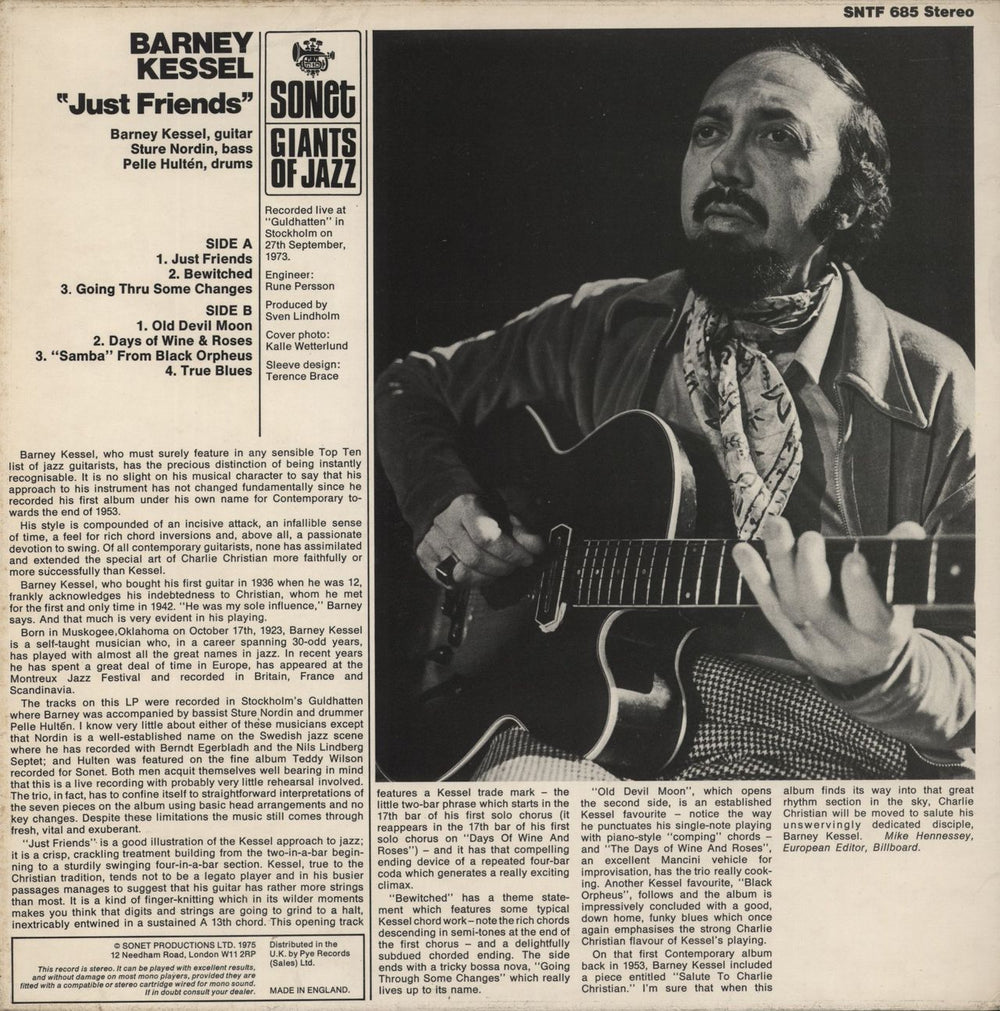 Barney Kessel Just Friends UK vinyl LP album (LP record)