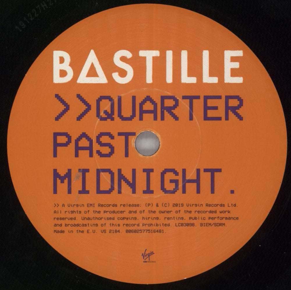 Bastille Quarter Past Midnight UK 7" vinyl single (7 inch record / 45) 602577582585