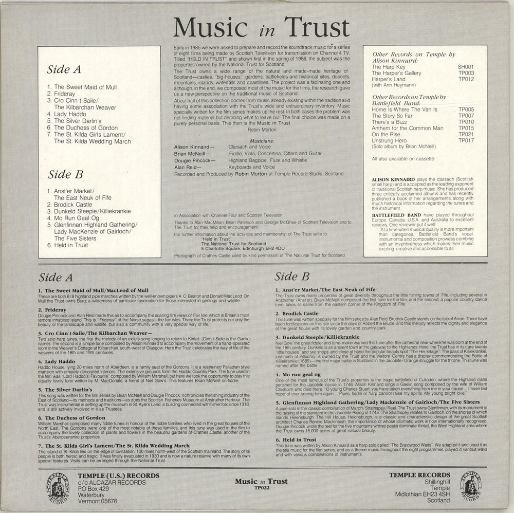 Battlefield Band Music In Trust 1 & 2 UK 2-LP vinyl record set (Double LP Album)