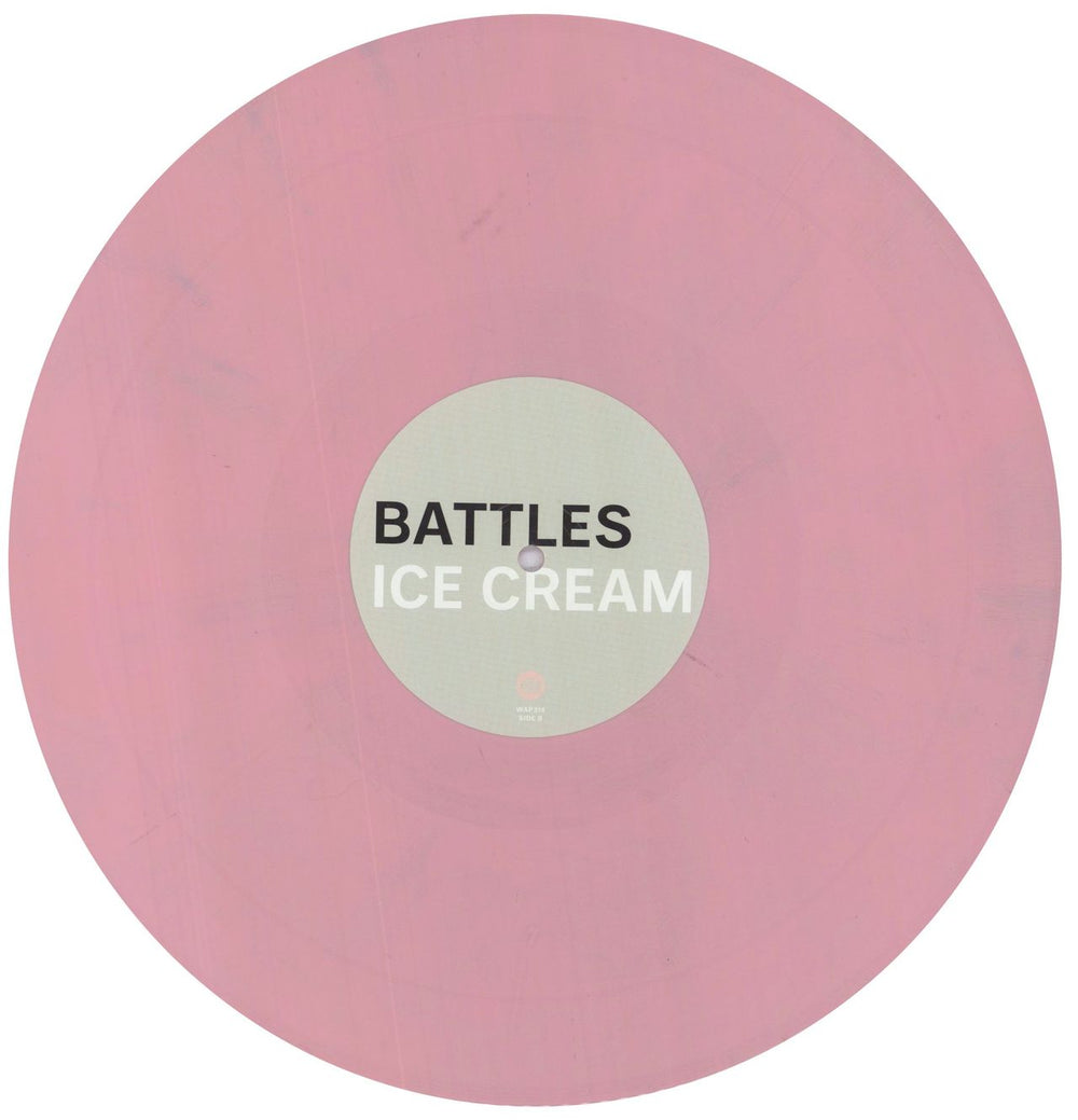 Battles Ice Cream - Strawberry Pink Vinyl UK 12" vinyl single (12 inch record / Maxi-single) BS512IC837603