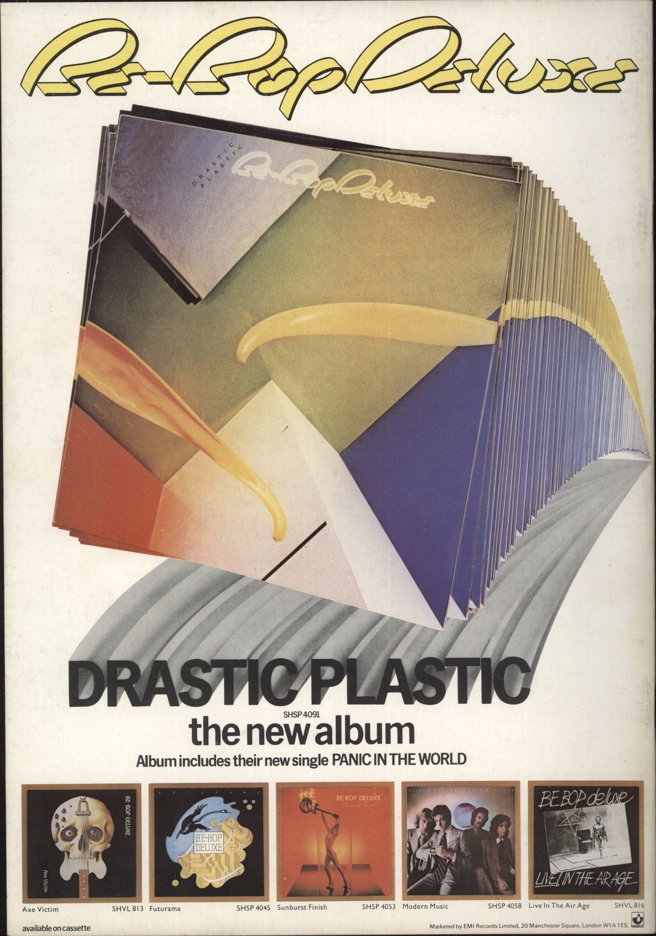 Be Bop Deluxe Drastic Plastic UK tour programme