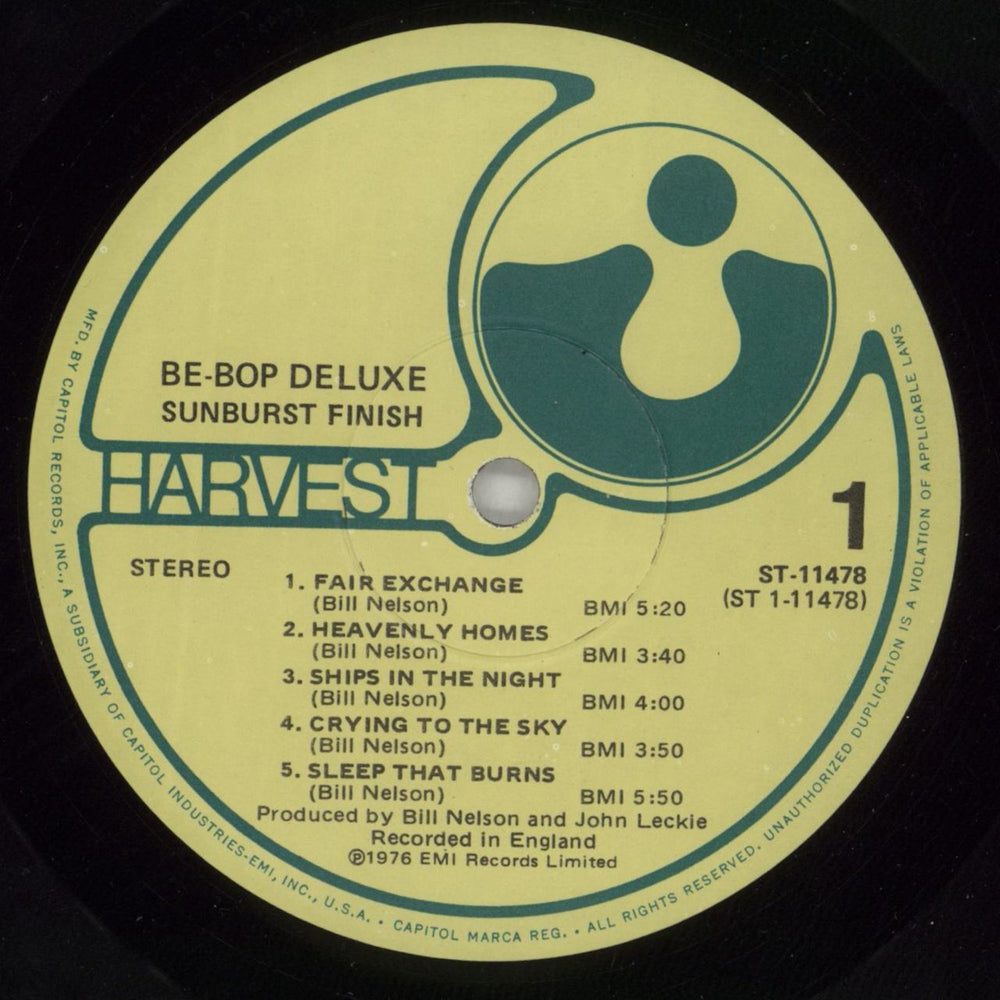 Be Bop Deluxe Sunburst Finish US vinyl LP album (LP record) BEPLPSU864621