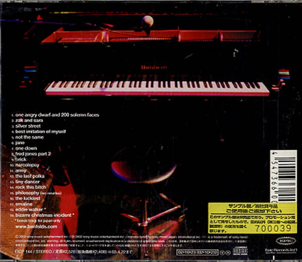 Ben Folds Ben Folds Live Japanese Promo CD album (CDLP) B.FCDBE611042