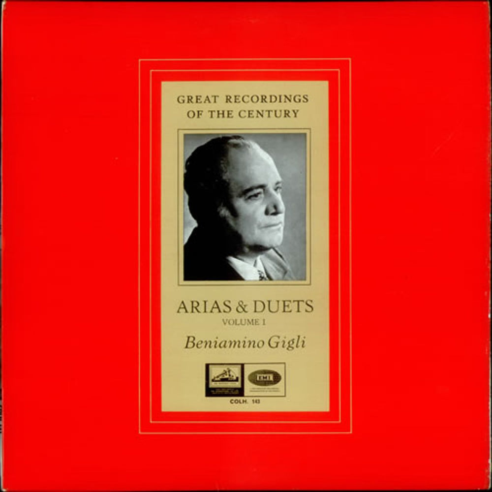 Beniamino Gigli Arias & Duets Volume 1 UK vinyl LP album (LP record) COLH143