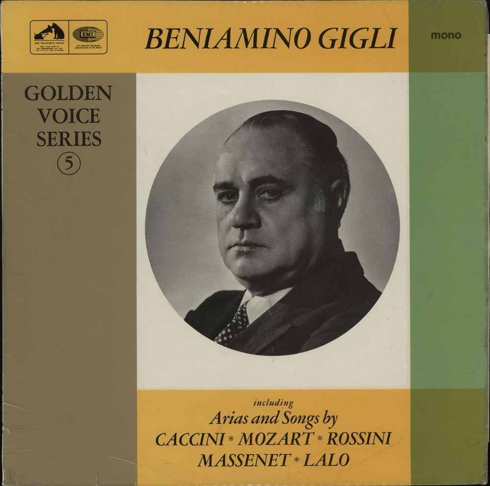 Beniamino Gigli Arias And Songs by Caccini, Mozart, Rossini, Massenet & Lalo UK vinyl LP album (LP record) HQM1075