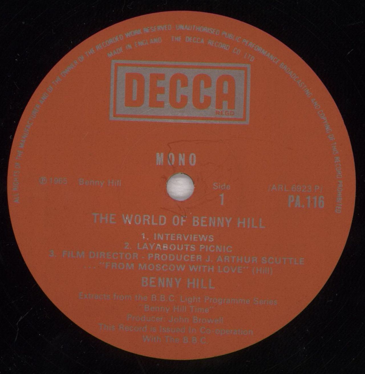 Benny Hill The World Of Benny Hill UK Vinyl LP —